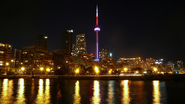 The Toronto skyline at night