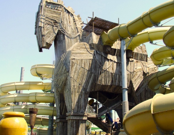 The water park's Trojan Horse statue, Belek