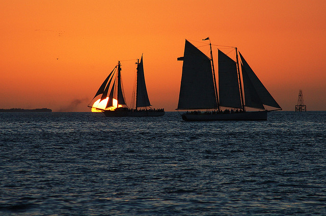 A romantic sunset sail, Key West, Florida