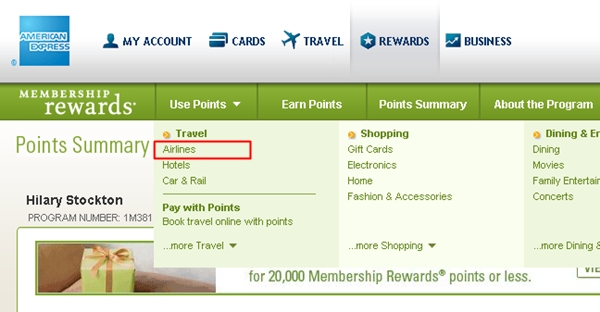 How to transfer Membership Rewards Points to Airlines