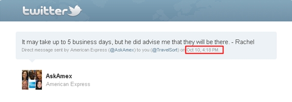 Does Twitter Work For Customer Service? AskAmex Noted May Take 5 Business Days for Points to Appear