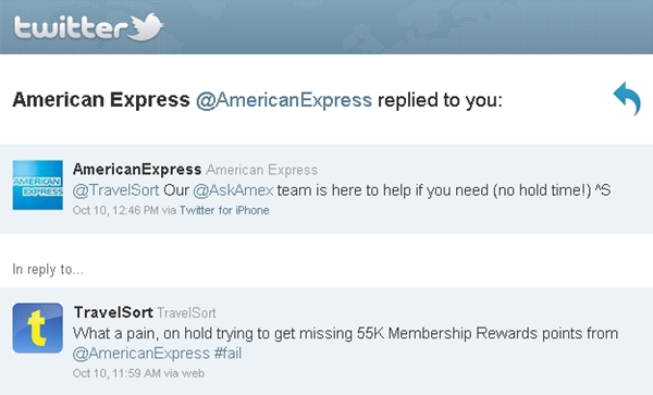 Does Twitter Work for Customer Service? AMEX responded to a mention