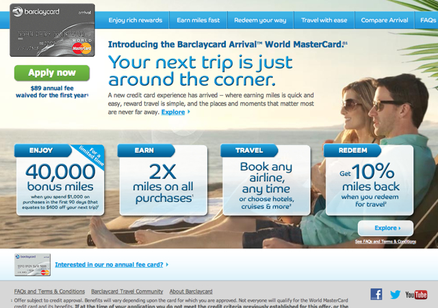 Barclays Arrival Card Review