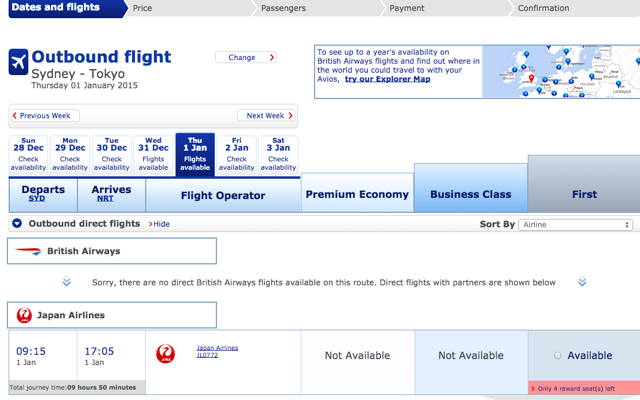 4 JAL First Class Award Seats on Many Days between Sydney and Tokyo