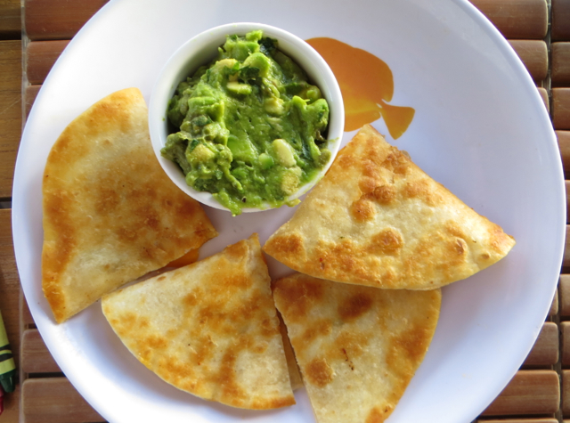 Kids Menu Cheese Quesadilla with Guacamole, Beach Tree