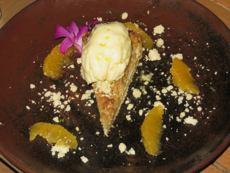 Meyer Lemon Ricotta Crostata with Olive Oil Ice Cream, Beach Tree