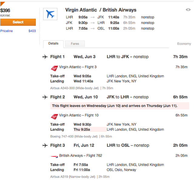 LHR to JFK for Under $400 Roundtrip on Virgin Atlantic