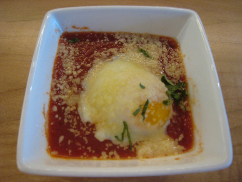 Poached Eggs with Tomato Sauce, AMEX Centurion Lounge