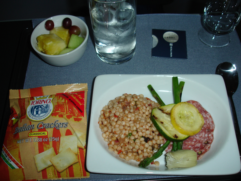 United First Class Review - Light Dinner