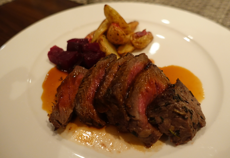 British Airways First Class Lounge Review - New York Steak Tenderloin