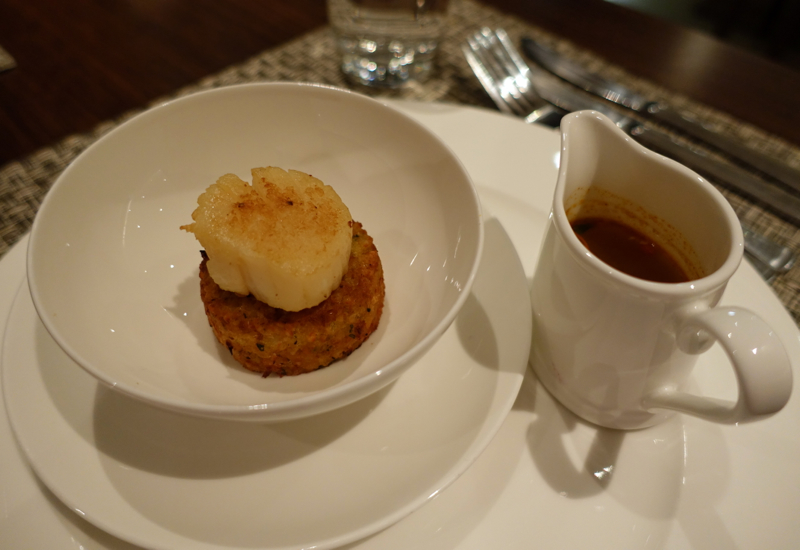 British Airways First Class Lounge NYC JFK - Seared Scallop Appetizer