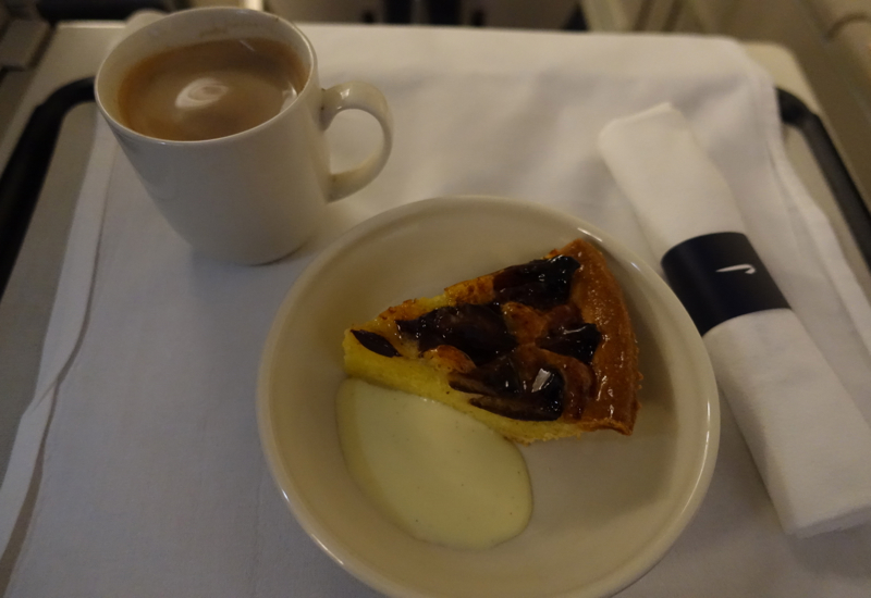 British Airways Business Class Dessert: Plum Almond Tart