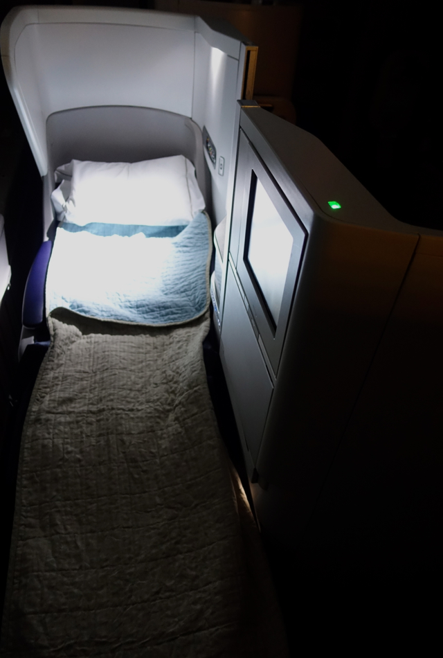 British Airways Business Class Flat Bed with Pillow and Duvet