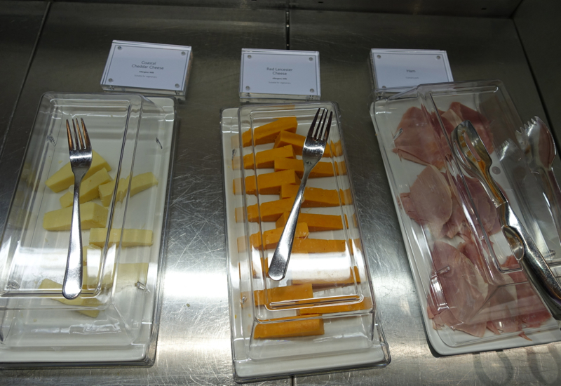 British Airways Arrivals Lounge: Cheeses and Ham