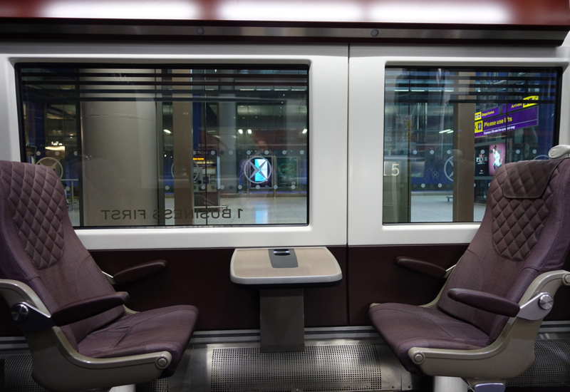 Heathrow Express Business First Table and Seating