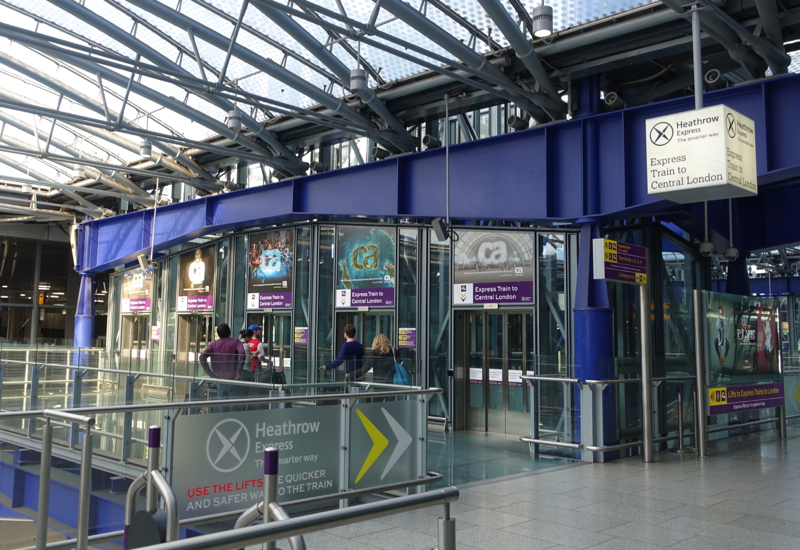 Elevators (Lifts) to Heathrow Express Trains