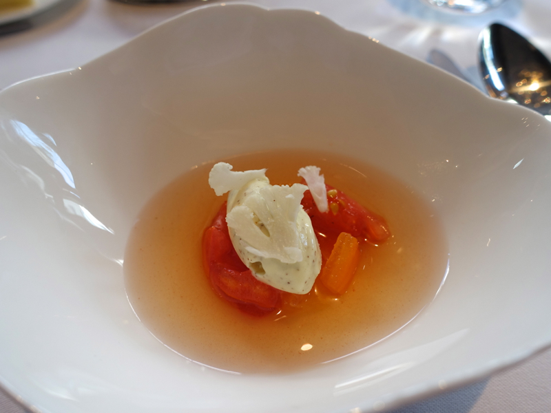 Launceston Place London Restaurant Review - Tomato Cauliflower Amuse Bouche