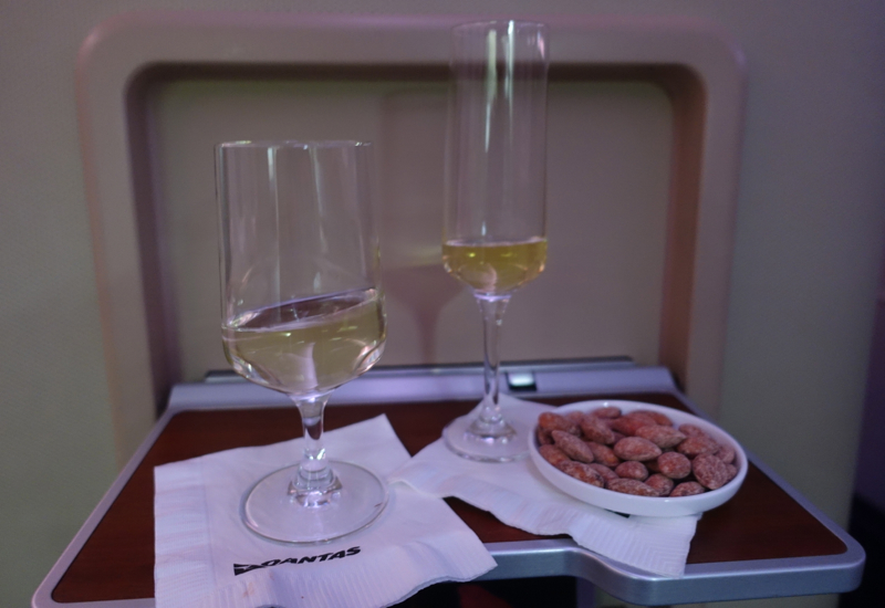 Qantas First Class A380 Review: Champagne, Wine and Almonds