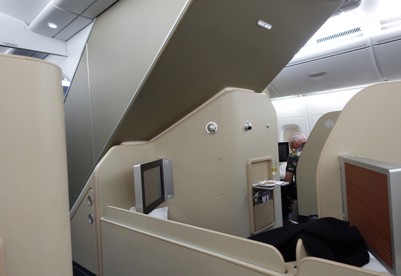 Qantas First Class A380 Review - View from 2A of 2F