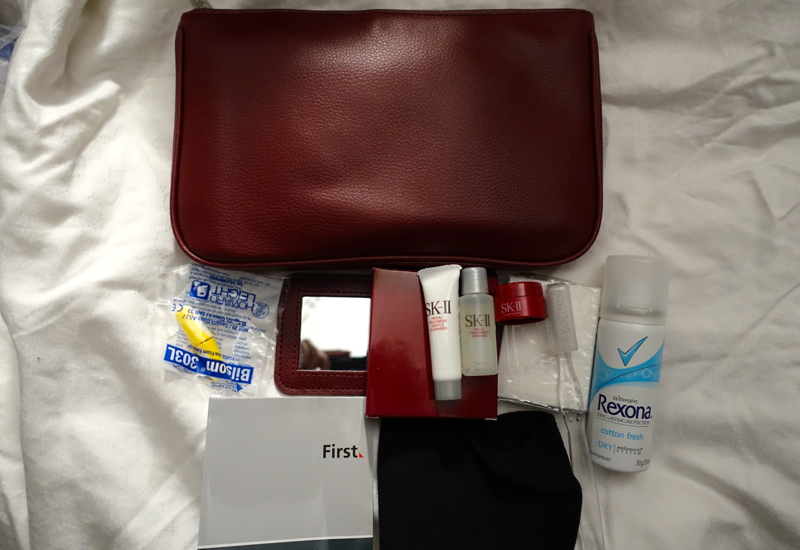 Qantas First Class A380 Review - Women's SK-II Amenity Kit