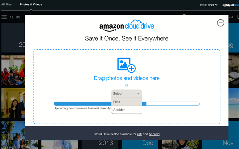 Amazon Cloud Drive: Import a Folder of Photos