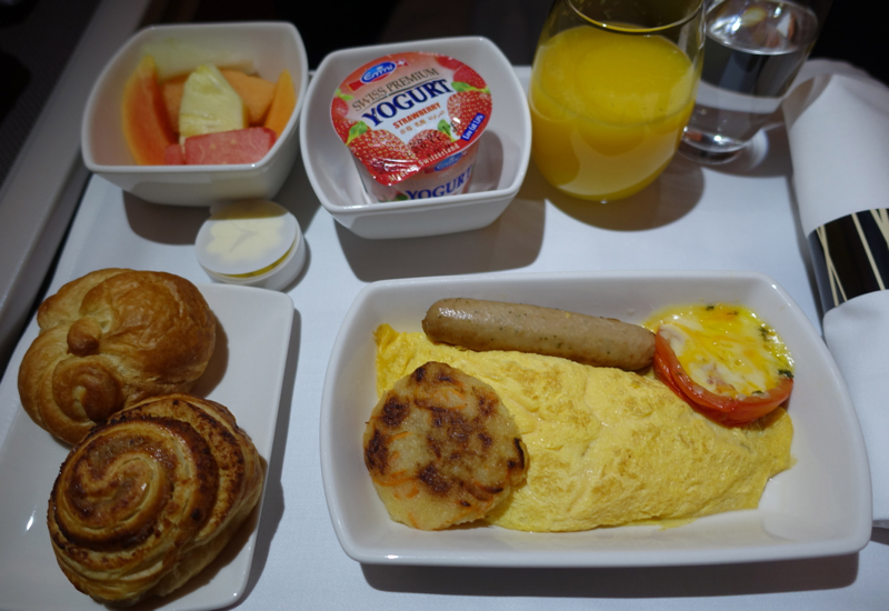 Cathay Pacific Business Class Review A330 - Breakfast