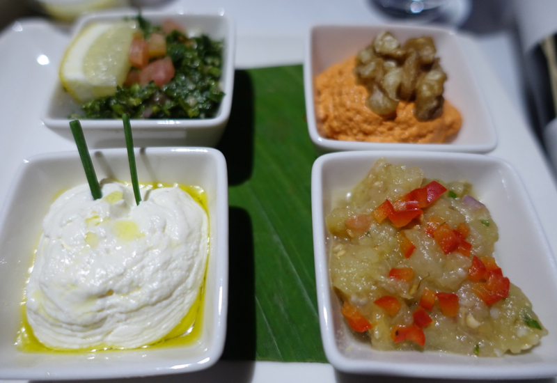 Cathay Pacific Business Class Review A330-Mezze Dips