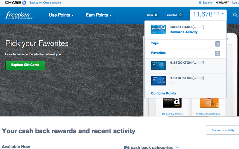 How to Combine Ultimate Rewards Points on New Chase Web Site