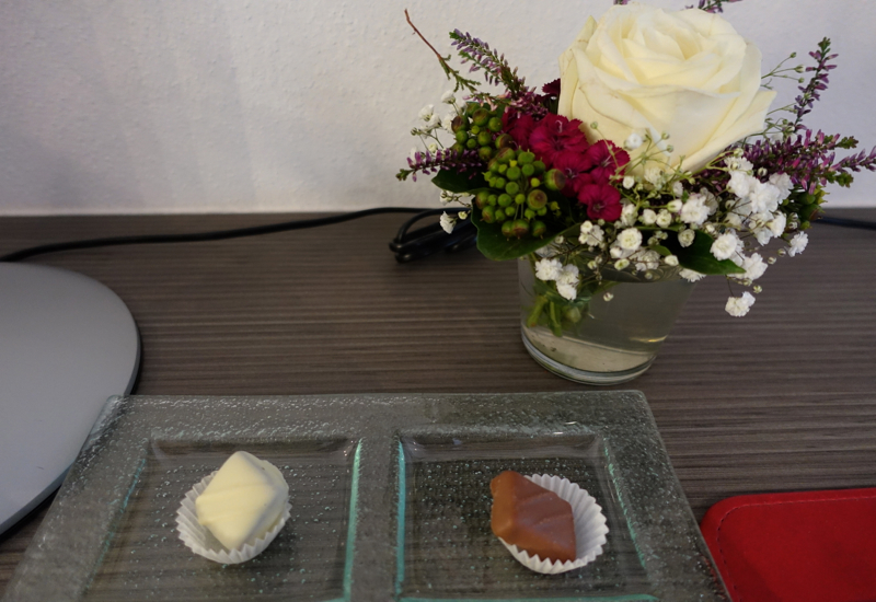 Welcome Chocolates and Flower Bouquet, Hotel Traube Tonbach