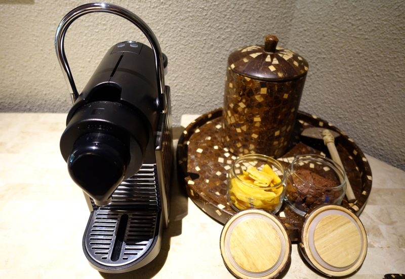 Nespresso Machine, Dried Mango and Chocolate Cookies, Amanpulo