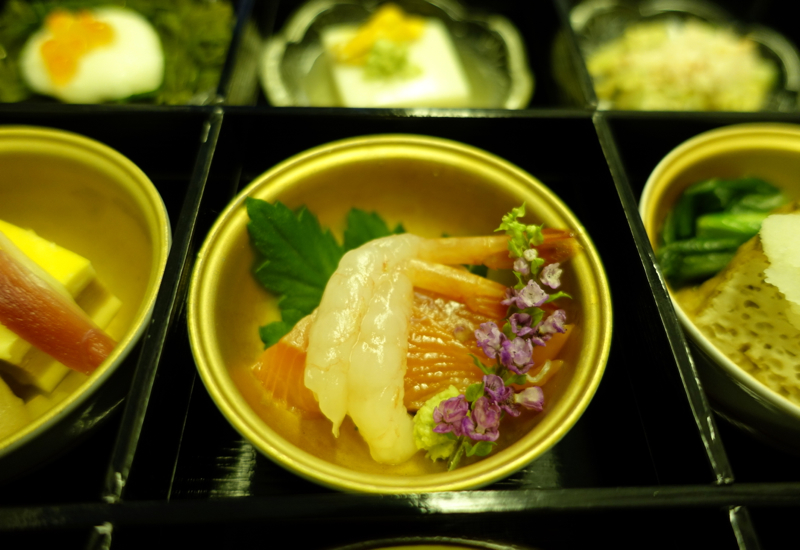 Smoked Trout and Shrimp Sashimi, JAL Business Class