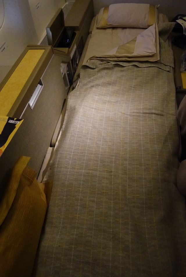 Asiana First Class Bed After Turndown Service