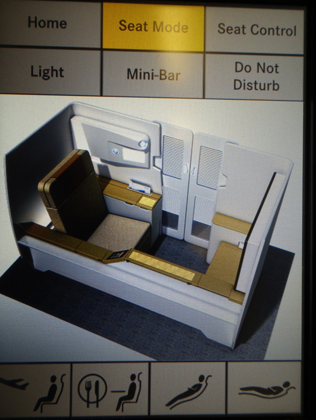 Asiana First Class Review - Seat Controls