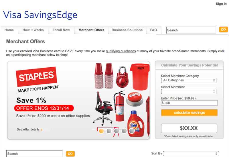 Save on 5X Gift Cards at Staples with Visa Savings Edge