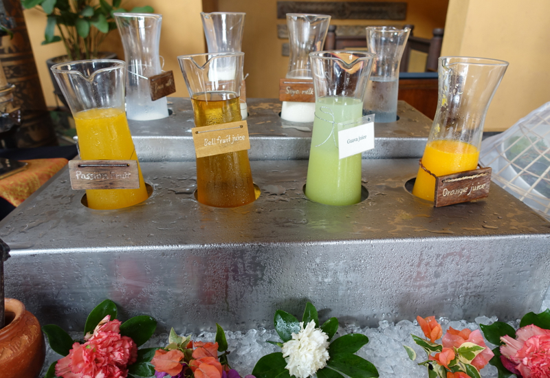 Fresh Squeezed Juices at Breakfast, Sala Mae Nam, Anantara Golden Triangle