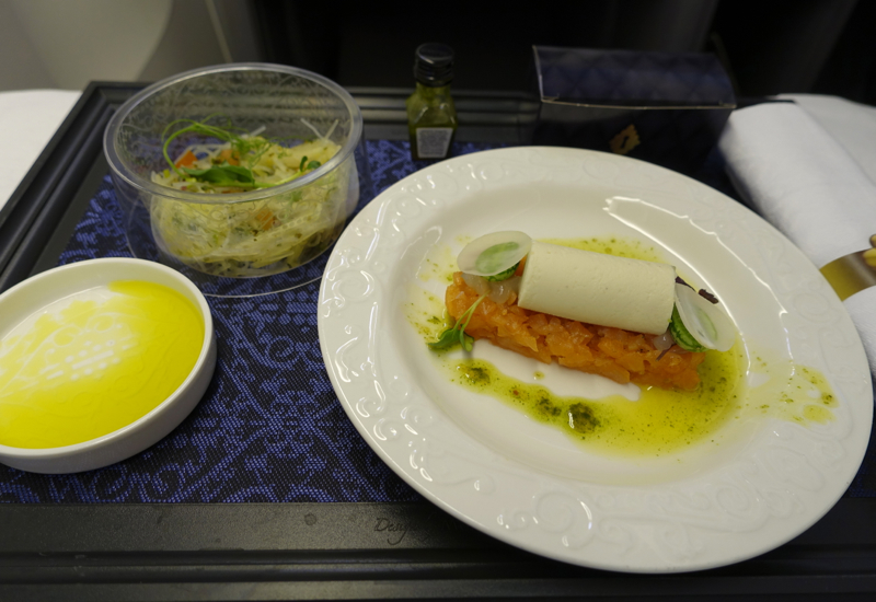 KLM Business Class Lunch Appetizer and Salad