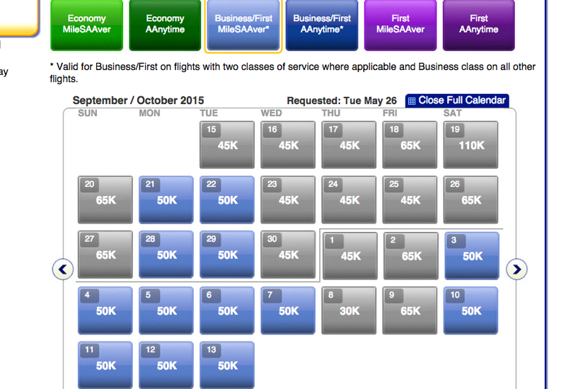 AA Business Class Award Space No Fuel Surcharges LAX-LHR in Fall 2015