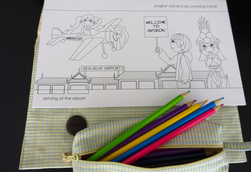 Amansara Kid's Welcome Amenity: Coloring Cards and Pencils