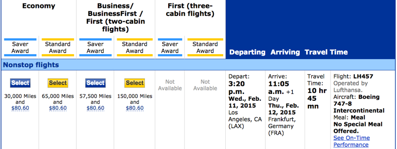 MileagePlus: Discounted Lufthansa Business Class Awards: LAX to FRA