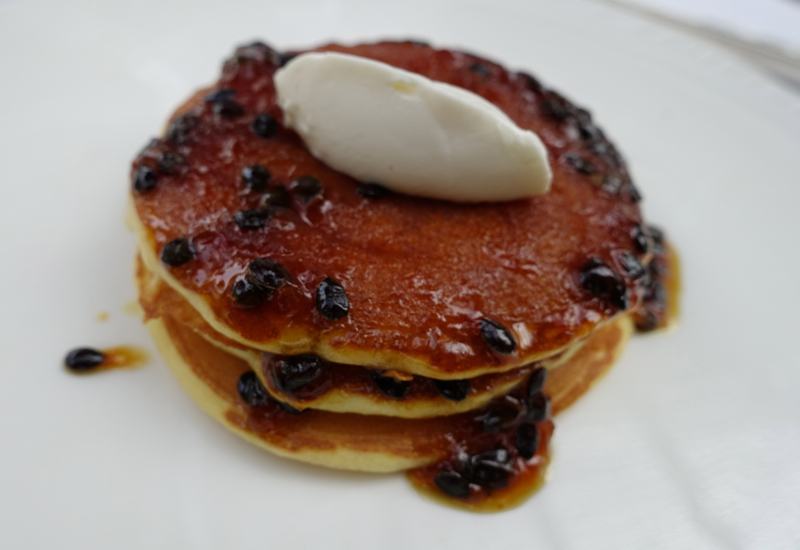 Pancakes with Passionfruit Caramel, Breakfast at Amansara