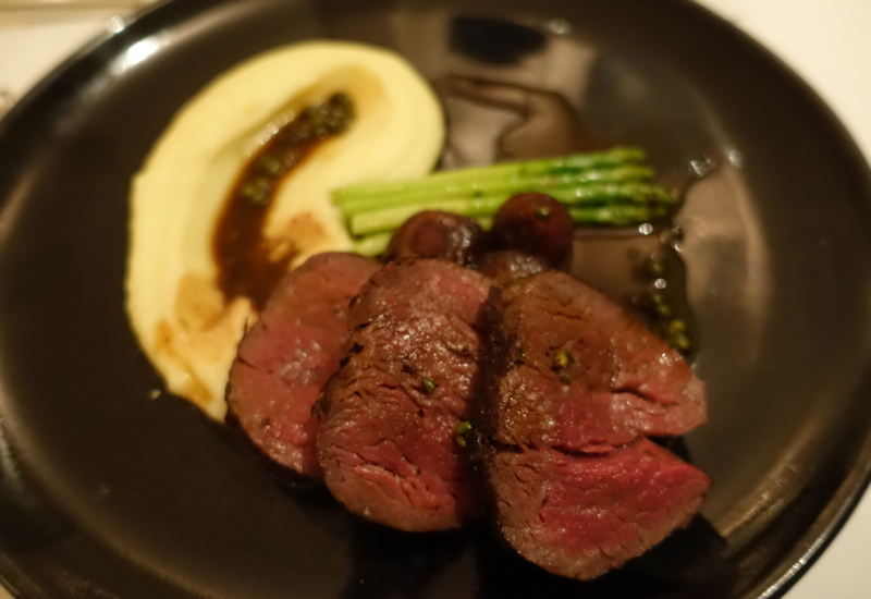 Steak with Green Peppercorn Sauce, Amansara Dinner