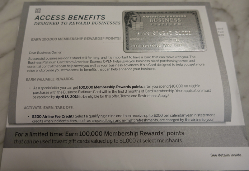 100K AMEX Business Platinum Bonus Offer