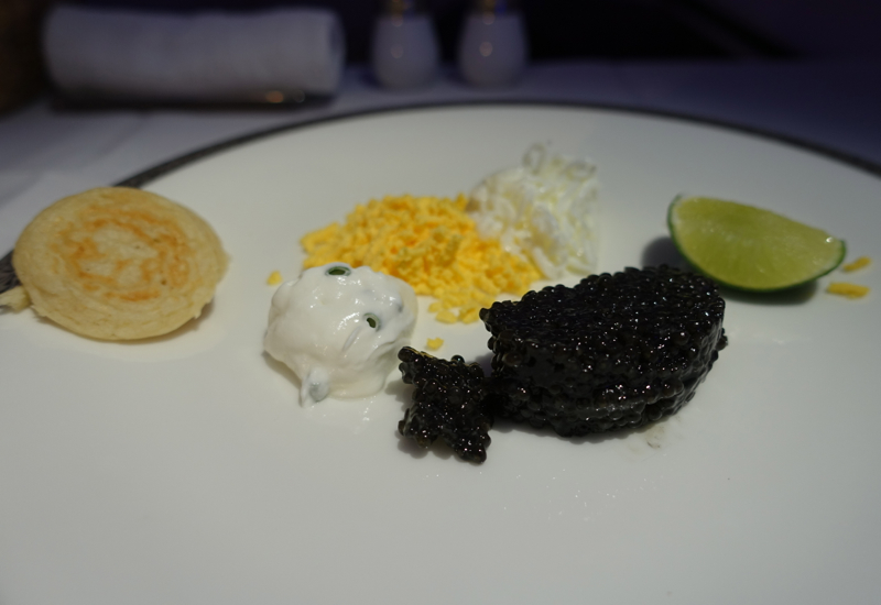 Caviar Service, Thai Airways Royal First Class