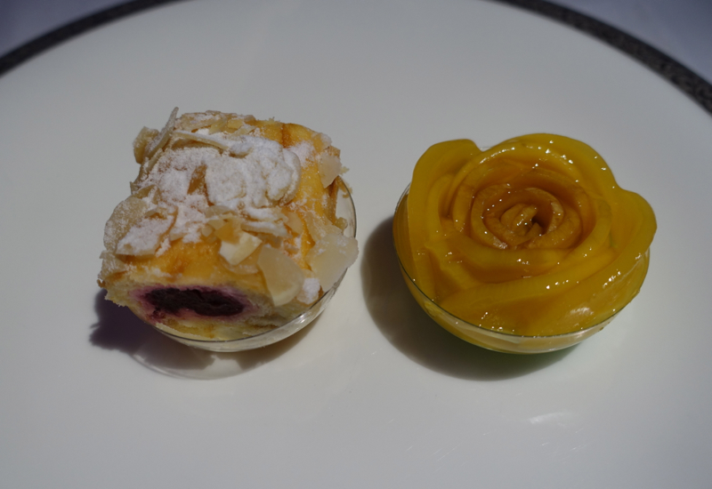 Thai First Class Dessert: Sour Cherry Roulade and Mango Sticky Rice