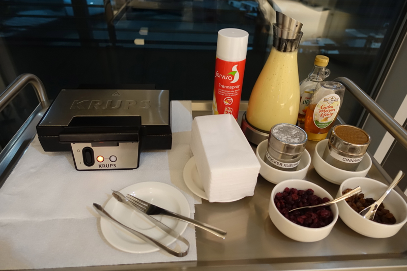 DIY Waffle Station, Air Canada Maple Leaf Lounge Frankfurt