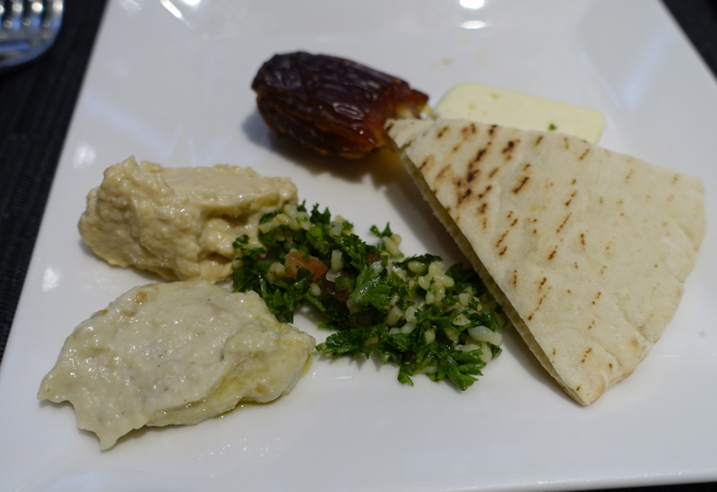 Hummus, Baba Ganoush and Tabouli, Etihad Lounge IAD