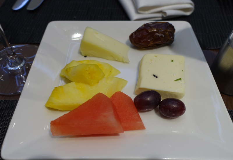 Fresh Fruit and Cheese Plate, Etihad Lounge IAD