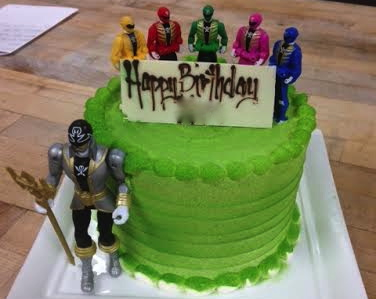 Special Birthday Cake for Kid Who Loves Green and Power Rangers