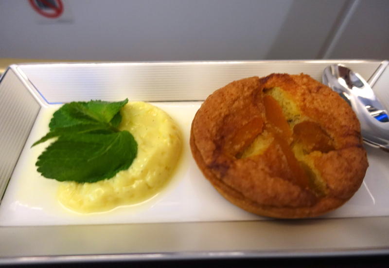 Etihad First Class Review - Apricot Almond Tart