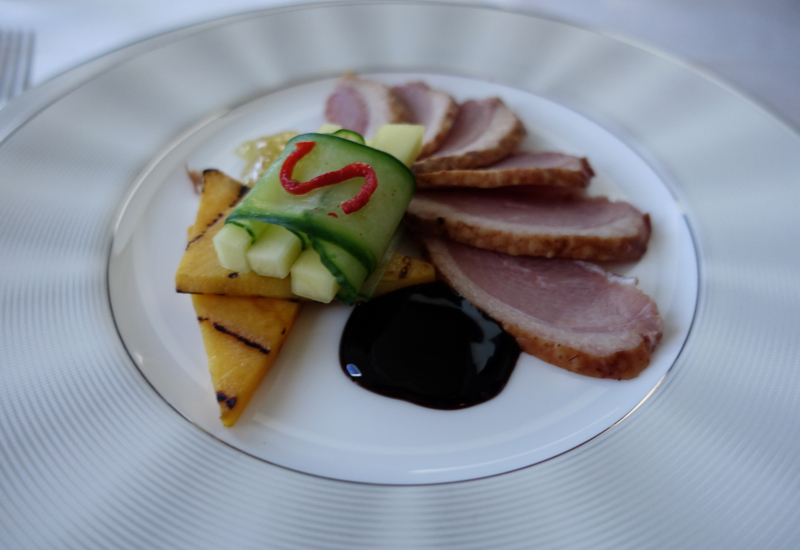 Etihad First Class Review - Smoked Duck Breast with Spicy Fig Mustard